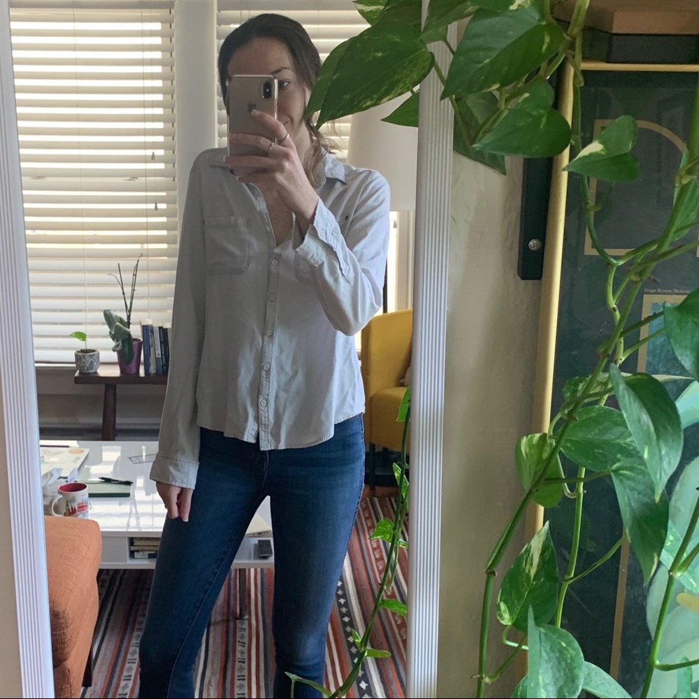 Grey/White Soft Button Down - image 1